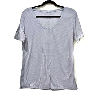 Lululemon Lightweight Grey Striped Athletic Tee Sz M